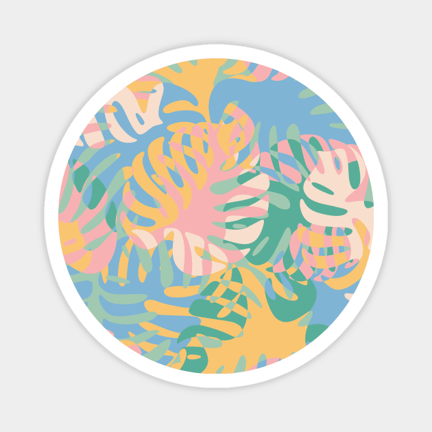 Pastel Plants / Colorful Monstera Leaves Magnet by matise